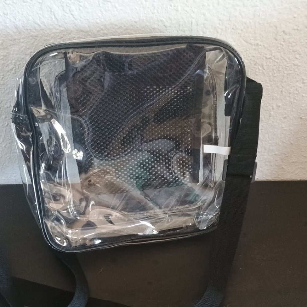 Clear Crossbody Bag with Black Strap